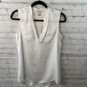 🌼 Cache White Silky Tank - Size Small - Excellent Condition